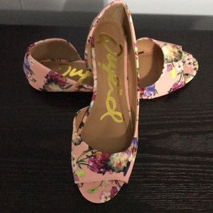 Peep toe ballet flats